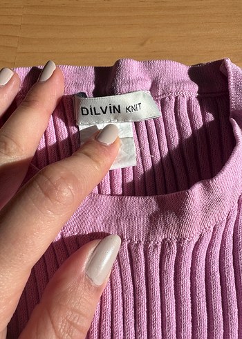 Pembe Fitilli Likralı Dar Crop Triko Kadın Bolero - Görsel 2