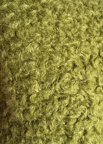 Örgü Yün Dokulu Haki Yeşil Oversize Kadın Ceket - Görsel 7