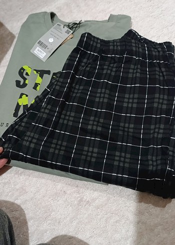 Gri Uzun Kollu Erkek Pijama Takımı - Görsel 2