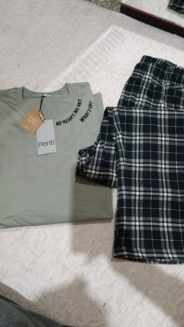 Gri Uzun Kollu Erkek Pijama Takımı - Görsel 3