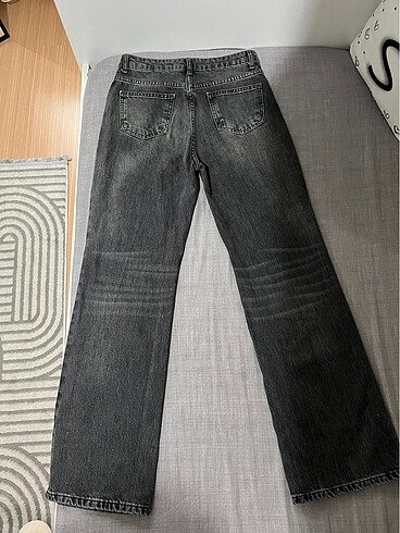 38 Beden Antrasit Yüksek Bel Wide Leg Jeans