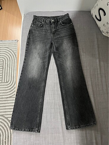 Trendyol & Milla Antrasit Yüksek Bel Wide Leg Jeans