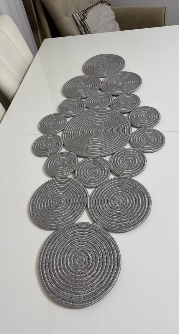 Gri Dairesel masa Sufla - Görsel 3