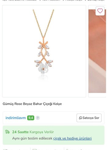 Beden 925 Ayar Gümüş Beyaz Bahar Çiçeği Kolye