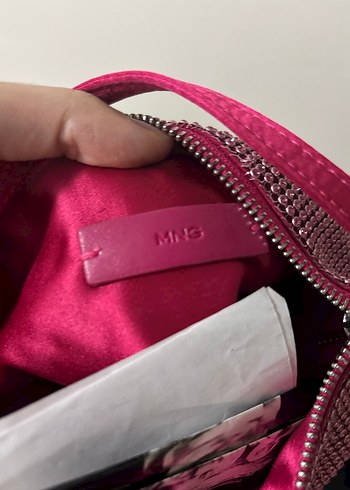 Mango Pullu Parlak Pembe Kadın Omuz Çantası