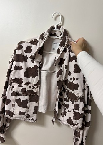 Düğmeli Kahverengi Desenli Kadın Ceket - Görsel 2