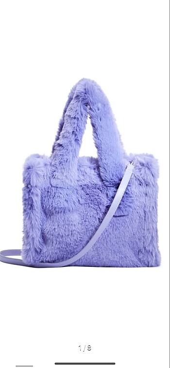 Stradivarius mor peluş çanta