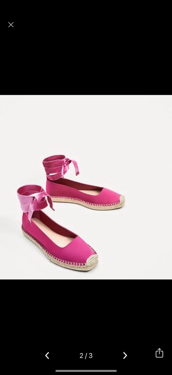 Zara pembe saten bağlamalı ipli sandalet - Görsel 2