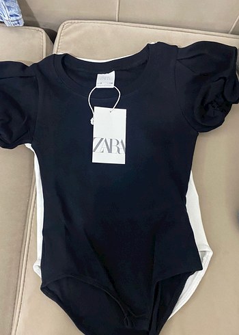 Zara Siyah Kısa Kollu Bebek Kız Body