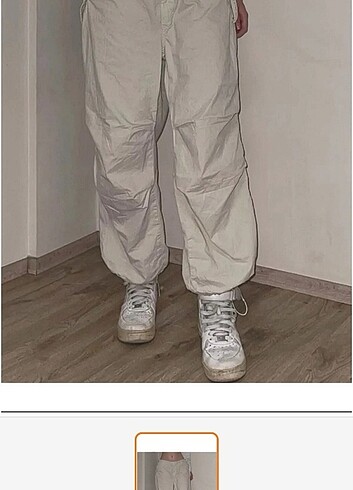 krem rengi paraşüt pantolon 