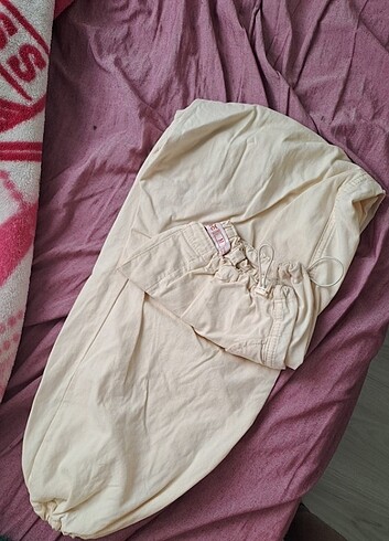 m Beden ten rengi Renk krem rengi paraşüt pantolon 