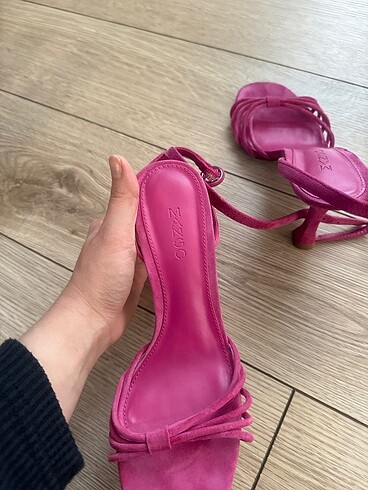37 Beden pembe Renk Mango pembe topuklu sandalet