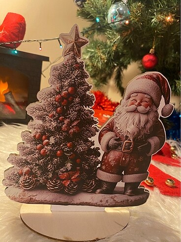 Noel Baba Ahşap Süs