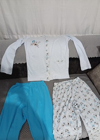 Kadın Uzun Kollu Mini Beyaz Pijama Takımı