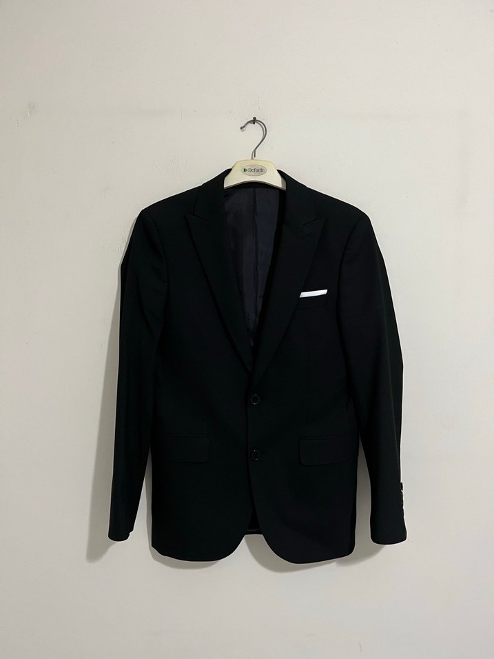 Klasik Kesim Beyaz Gömlek siyah ceket pantolon ve papyon - Görsel 3