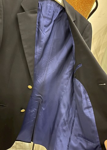 Erkek Lacivert Düğmeli Kruvaze Takım Ceket - Görsel 5