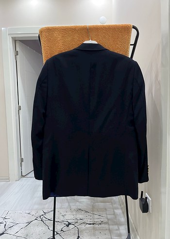 Erkek Lacivert Düğmeli Kruvaze Takım Ceket - Görsel 6