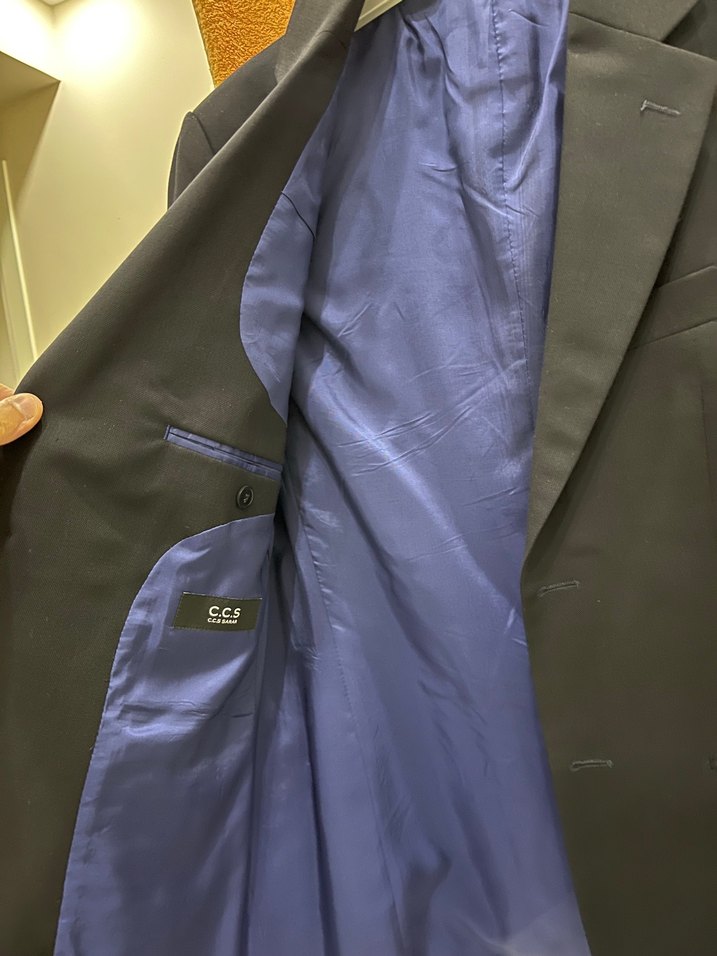 Erkek Lacivert Düğmeli Kruvaze Takım Ceket - Görsel 4