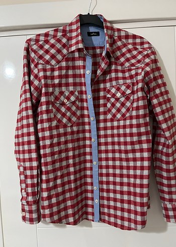 Kırmızı Kareli Pamuklu Erkek Gömlek - Görsel 4