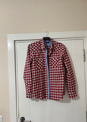 Kırmızı Kareli Pamuklu Erkek Gömlek - Görsel 3