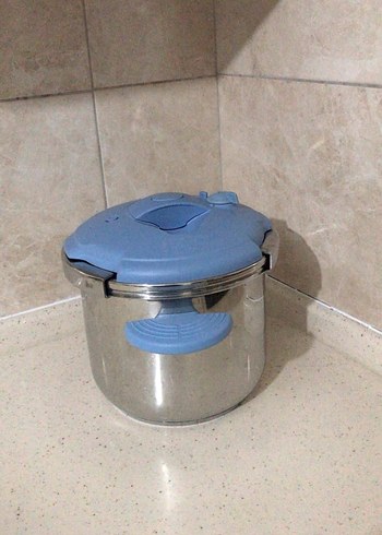 Mavi Kapaklı Gri Düdüklü Tencere - Görsel 8