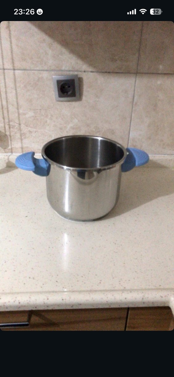 Mavi Kapaklı Gri Düdüklü Tencere - Görsel 5