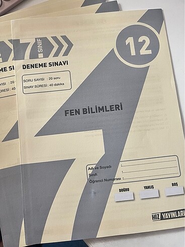 Fen bilimleri 7.sınıf deneme çözülmemiş. 5adet