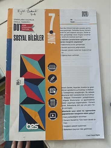 Sosyal bilgiler 7.sınıf yaprak test