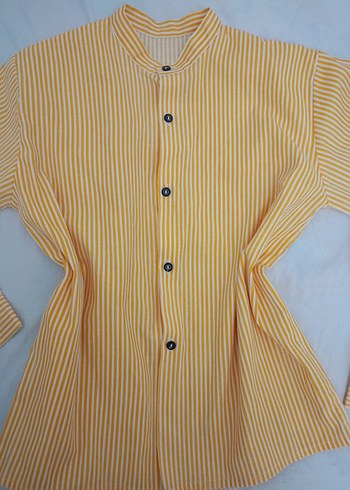 Zara Sarı Uzun Kollu Düğmeli Kadın Gömlek