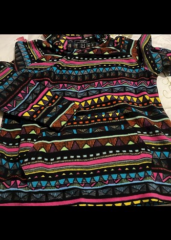 Renkli Desenli Sweatshirt M beden - Görsel 2