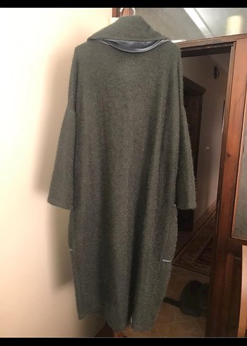 Haki  Kadın Uzun Rahat Kesim Hırka Kaban.42/44 beden - Görsel 2