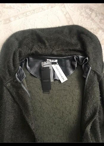 Haki  Kadın Uzun Rahat Kesim Hırka Kaban.42/44 beden - Görsel 3