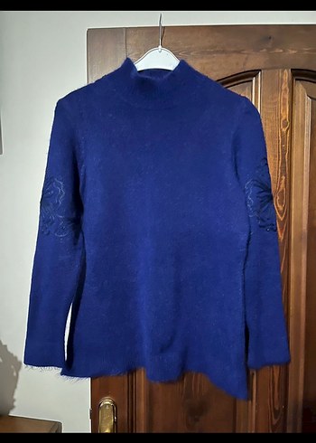 Kadın Lacivert Boğazlı Angora Kazak  XL - Görsel 7