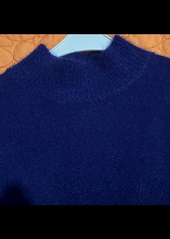 Kadın Lacivert Boğazlı Angora Kazak  XL - Görsel 4