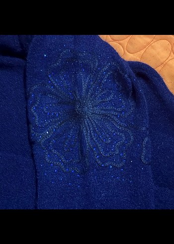 Kadın Lacivert Boğazlı Angora Kazak  XL - Görsel 2