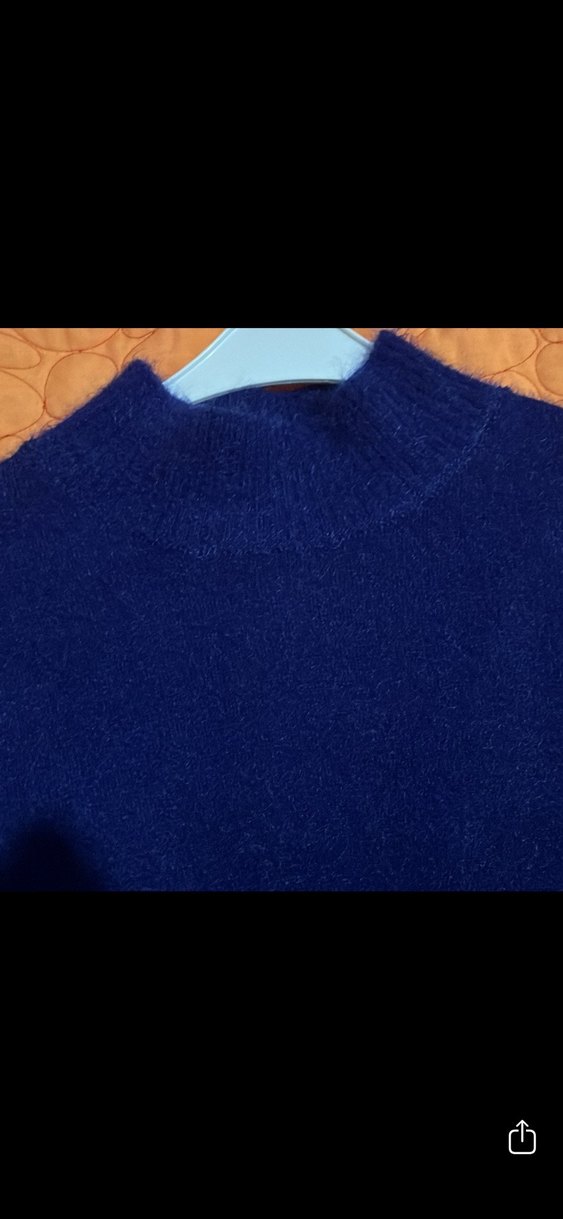 Kadın Lacivert Boğazlı Angora Kazak  XL - Görsel 4