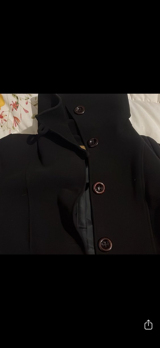 Siyah Düğmeli Kadın Kaban L beden - Görsel 2