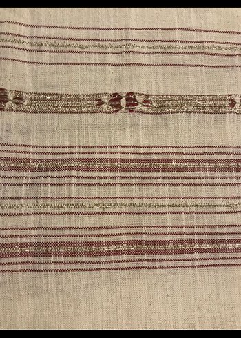 Nakışlı Bej Masa Örtüsü İpek - Görsel 3