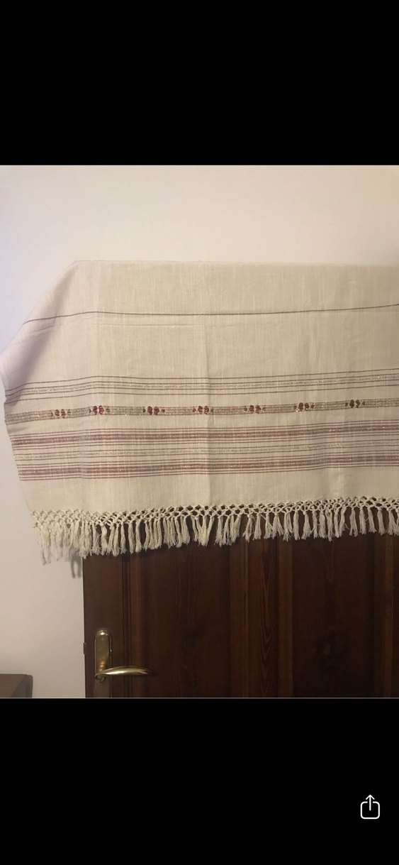 Nakışlı Bej Masa Örtüsü İpek - Görsel 5