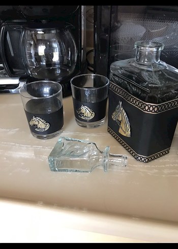 Atlı Siyah Cam Viski Seti - Görsel 5