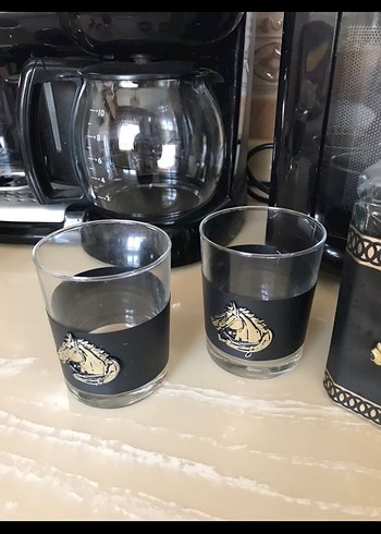 Atlı Siyah Cam Viski Seti - Görsel 4