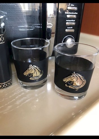 Atlı Siyah Cam Viski Seti - Görsel 3