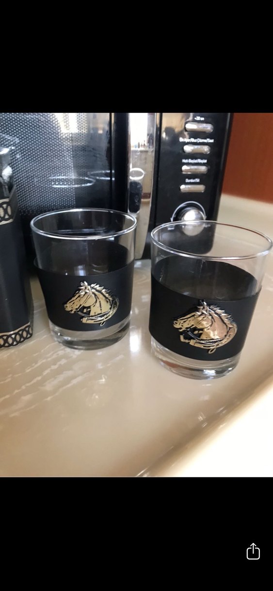 Atlı Siyah Cam Viski Seti - Görsel 3