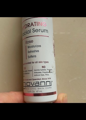 Giovanni Gül Özlü Nemlendirici Yüz Serumu - Görsel 8