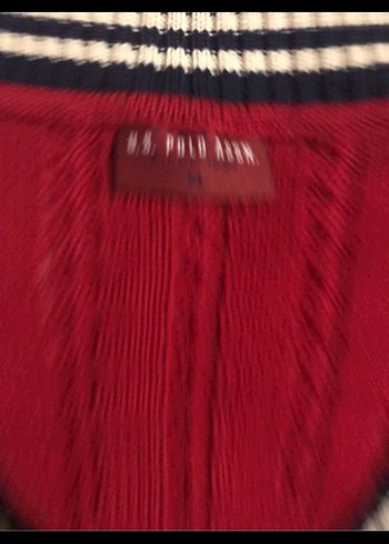 Bordo V Yaka Örgü Kadın Kazak XL beden Us Polo - Görsel 5