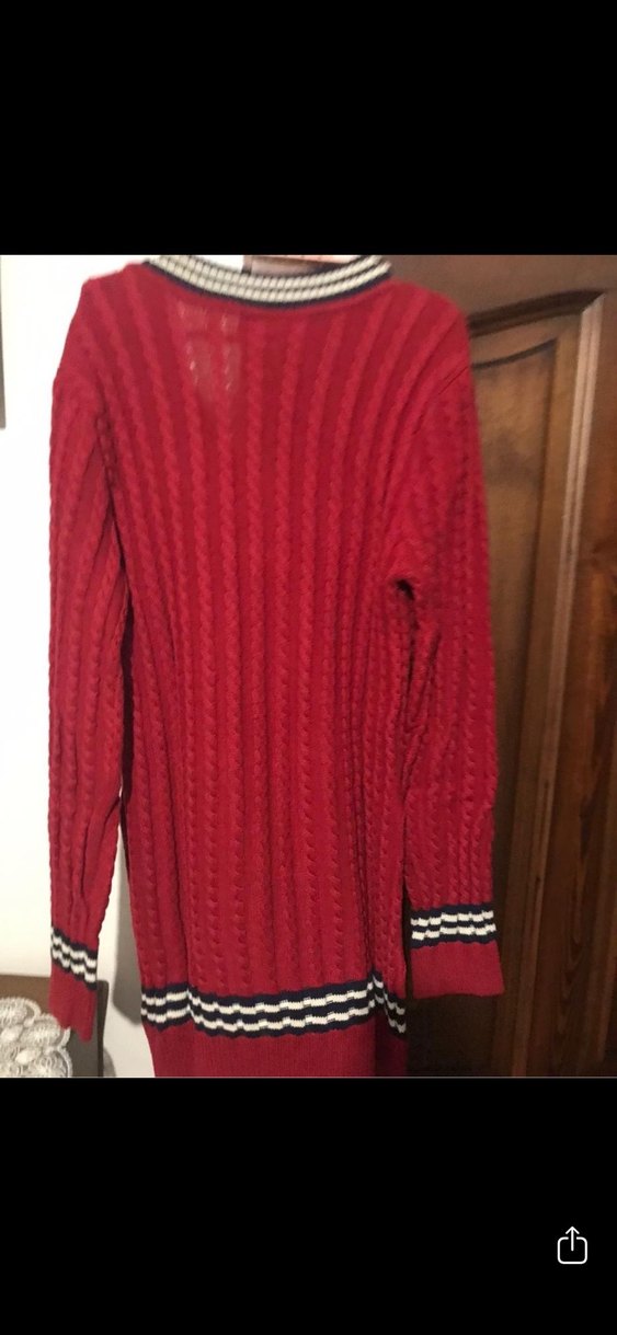 Bordo V Yaka Örgü Kadın Kazak XL beden Us Polo - Görsel 4