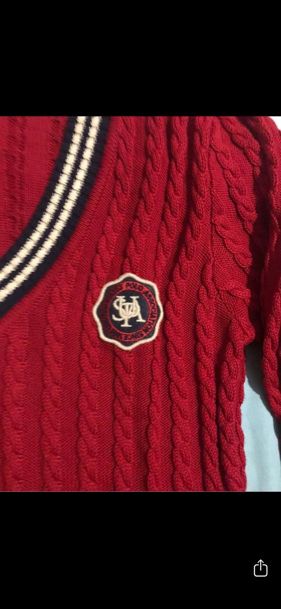 Bordo V Yaka Örgü Kadın Kazak XL beden Us Polo - Görsel 3