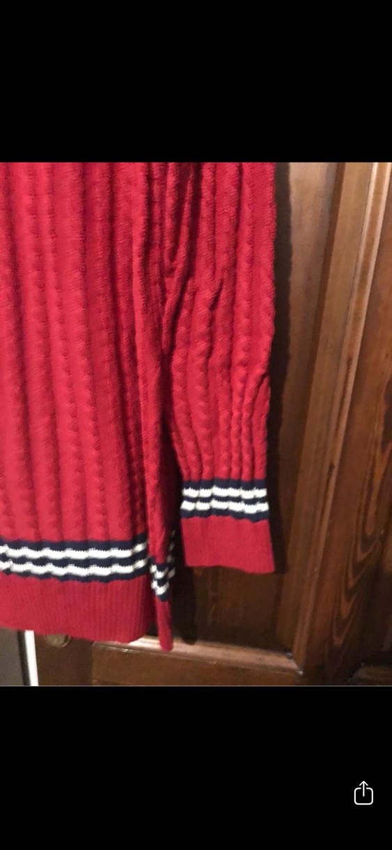 Bordo V Yaka Örgü Kadın Kazak XL beden Us Polo - Görsel 2