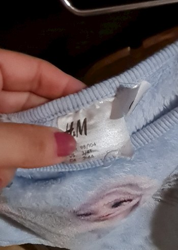 3 Yaş Beden HM Elsa Kız Çocuk Gri Baskılı Polar Pijama Takımı