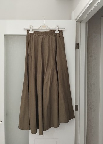 Zara Haki Keten Kumaşlı Etekli Takım
